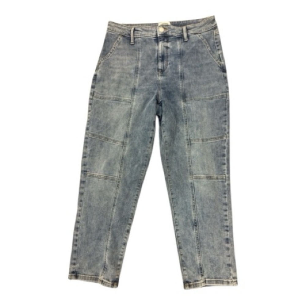 Sonoma Goods For Life Womens Blue Utility Paneled Straight Leg Jeans Size 16